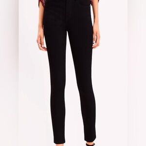 LOFT Curvy Skinny Ankle Jeans Black Stretch Denim Women’s Size 32 / 14 High Rise